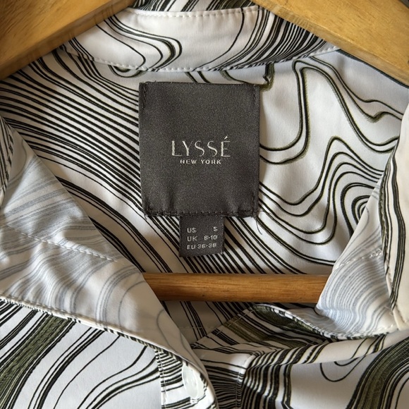 Lysse Schiffer Long Sleeve Button Down Shirt size Small Stretch Tunic Pocket - Picture 4 of 7